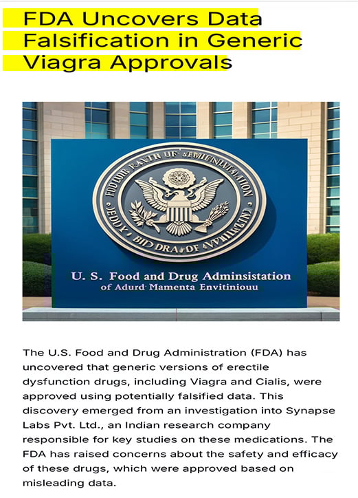 FDA uncovers data falsification in generic Viagra approvals