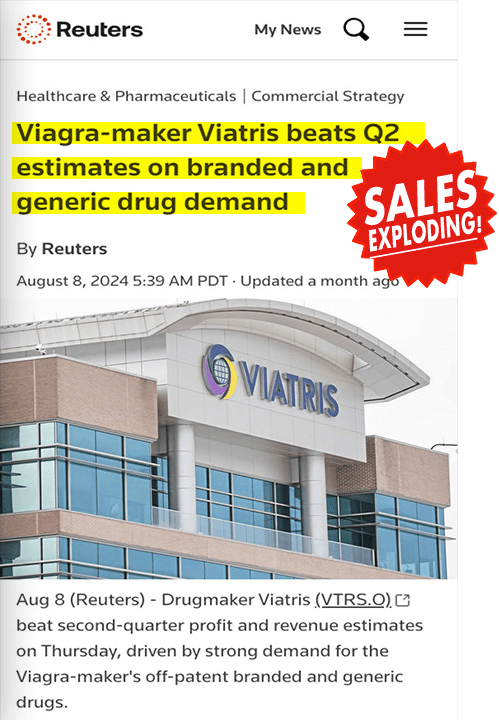 Viagra maker Viatris beats Q2 estimates on branded and generic drug demand