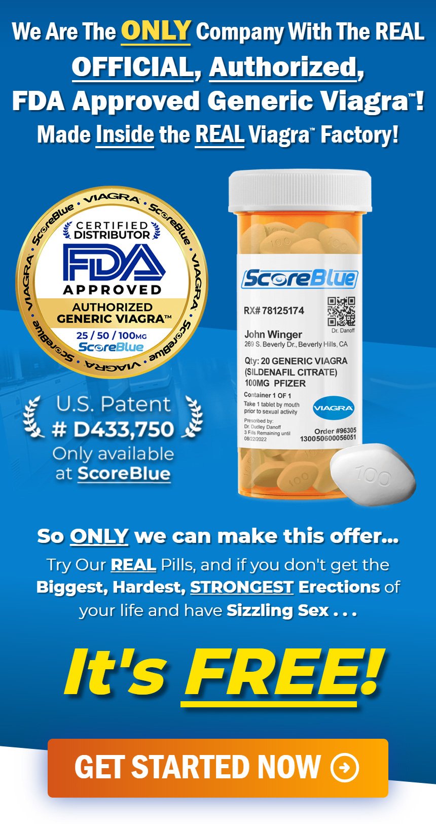 /we are the only company with the real official authorized fda approved generic viagra